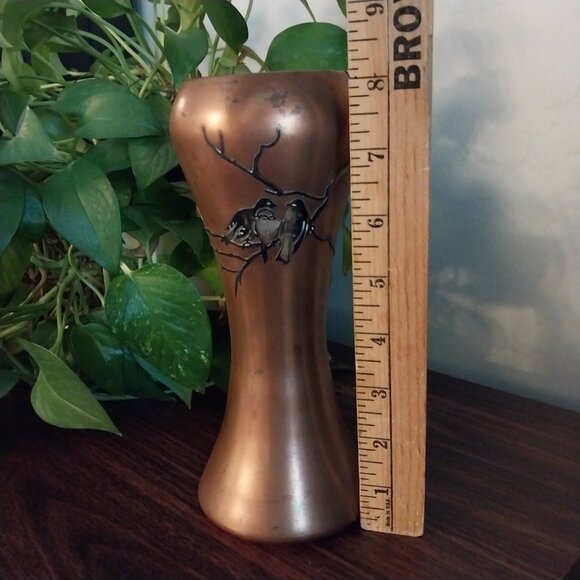 Heintz #3744 Sterling on Bronze Love Birds Vase c1915 - Picture 8 of 9